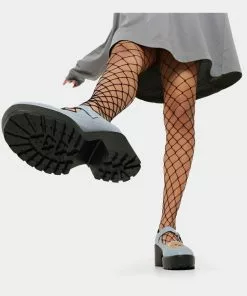 Koi Footwear Bear Denim Mary Janes 60's Pumps Blue