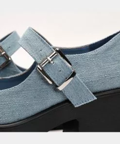 Koi Footwear Bear Denim Mary Janes 60's Pumps Blue