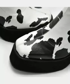 New In Koi Footwear Holy Cow 70's Platform Boot Black White
