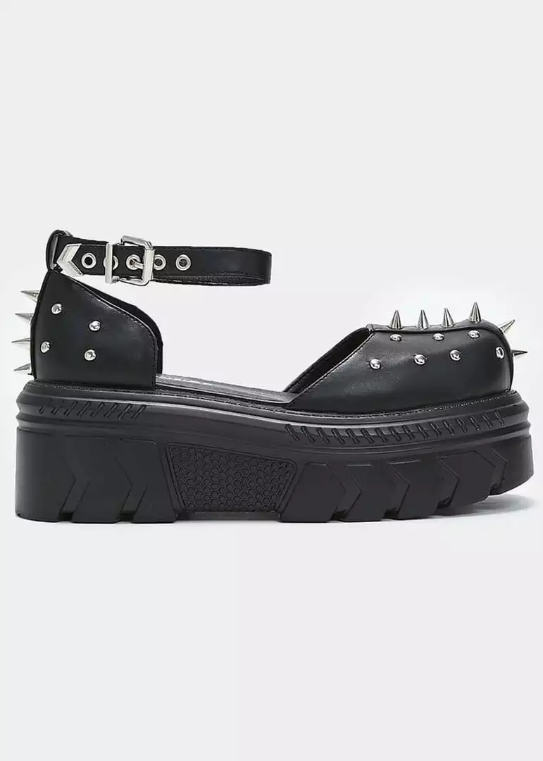 New In Koi Footwear Perfect Spike Platform Sandals Black 4 New In Koi Footwear Perfect Spike Platform Sandals Black
