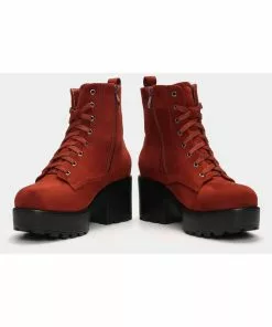 New In Koi Footwear Sienna Suede 60's Boots Rust