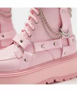New In Koi Footwear Yami Pastel Platform Boots Pink