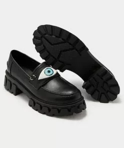 Koi Footwear Undying Eye Loafers Black New In