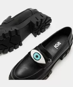 Koi Footwear Undying Eye Loafers Black New In
