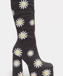 Koi Footwear Crazy Daisy 70's Platform Boots Black