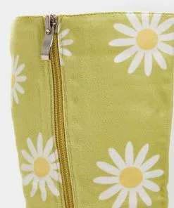 New In Koi Footwear Crazy Daisy 70's Platform Boots Green