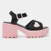 New In Koi Footwear Romance Rebel Heart Sandals Pink