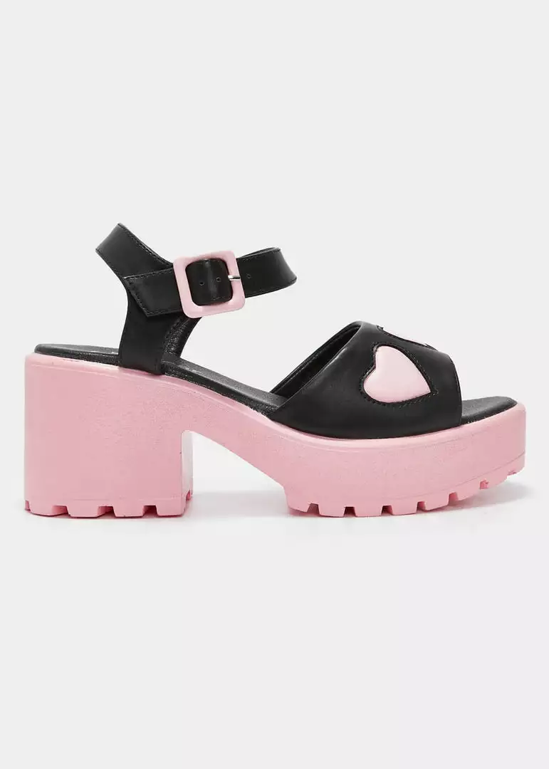 New In Koi Footwear Romance Rebel Heart Sandals Pink 3 New In Koi Footwear Romance Rebel Heart Sandals Pink