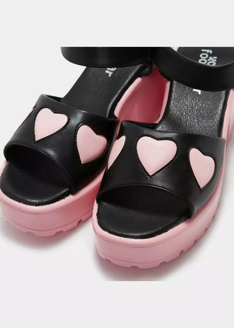 New In Koi Footwear Romance Rebel Heart Sandals Pink 4 New In Koi Footwear Romance Rebel Heart Sandals Pink