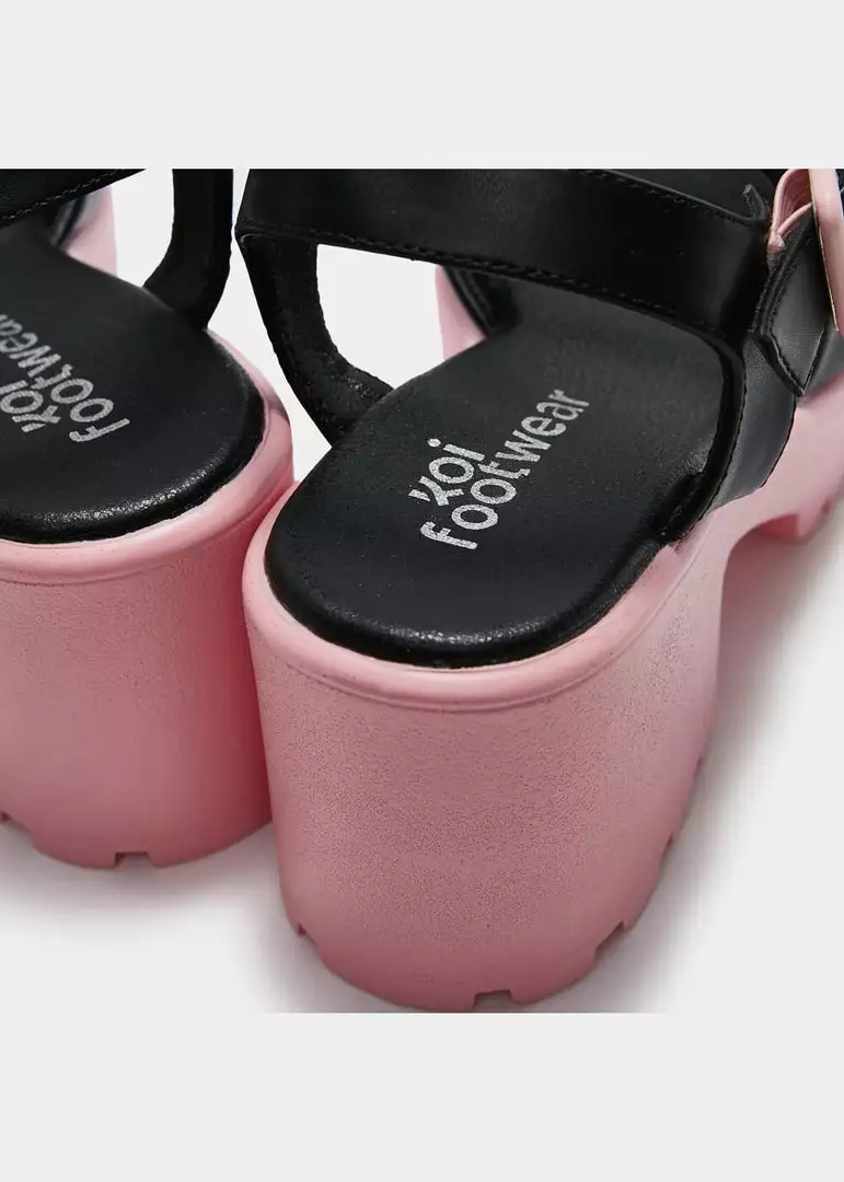 New In Koi Footwear Romance Rebel Heart Sandals Pink 9 New In Koi Footwear Romance Rebel Heart Sandals Pink