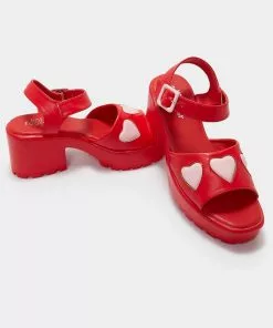 Koi Footwear Romance Rebel Heart Sandals Red