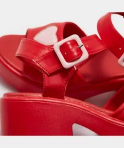Koi Footwear Romance Rebel Heart Sandals Red