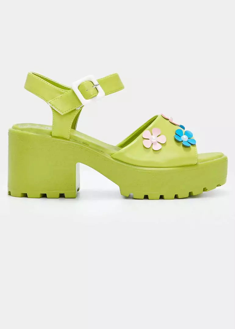 Koi Footwear Cozy Flower Garden Sandals Green New In 3 Koi Footwear Cozy Flower Garden Sandals Green New In
