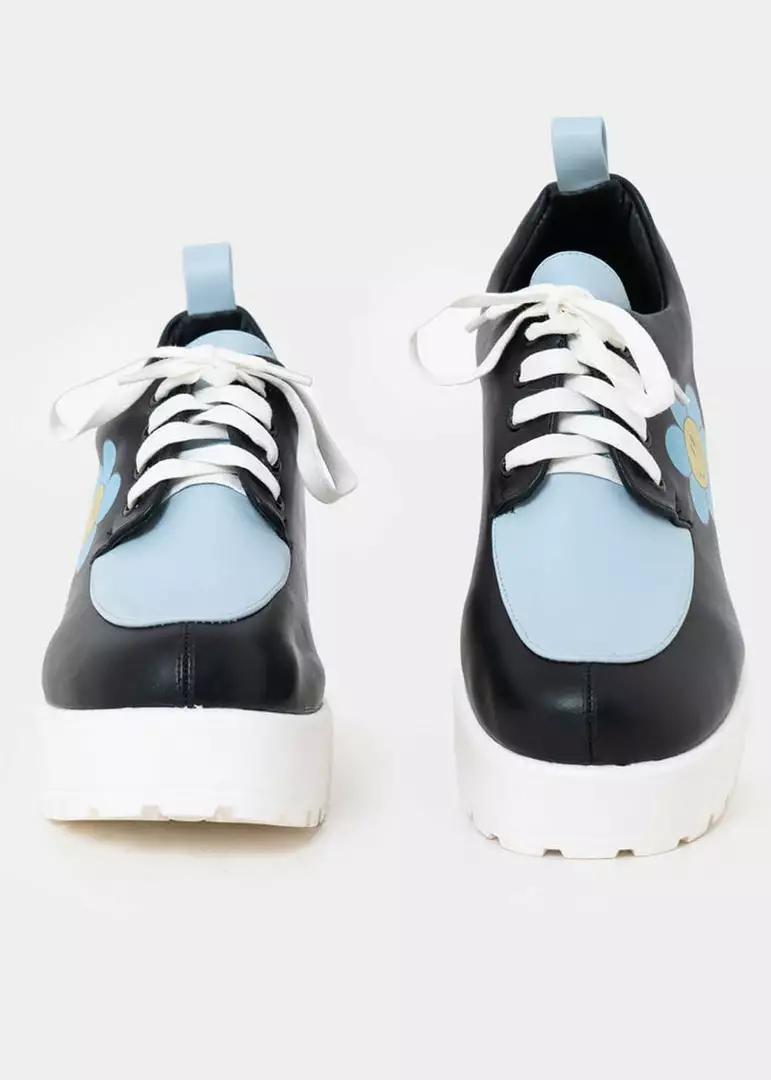 New In Koi Footwear Delicate Art Of A Wallflower Shoes Blue 7 New In Koi Footwear Delicate Art Of A Wallflower Shoes Blue