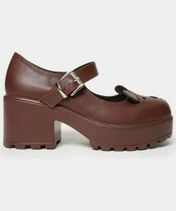 Koi Footwear Tira Prizzly Bear Mary Janes Pumps Brown New In