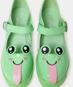 Koi Footwear Tira Cheeky Frog Mary Janes Pumps Green New In