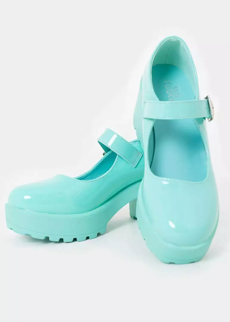 Koi Footwear Tira Patent 60's Mary Janes Mint New In 4 Koi Footwear Tira Patent 60's Mary Janes Mint New In