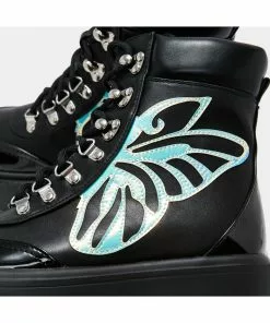 New In Koi Footwear Tooth Fairy's Intent Platform Boots Black