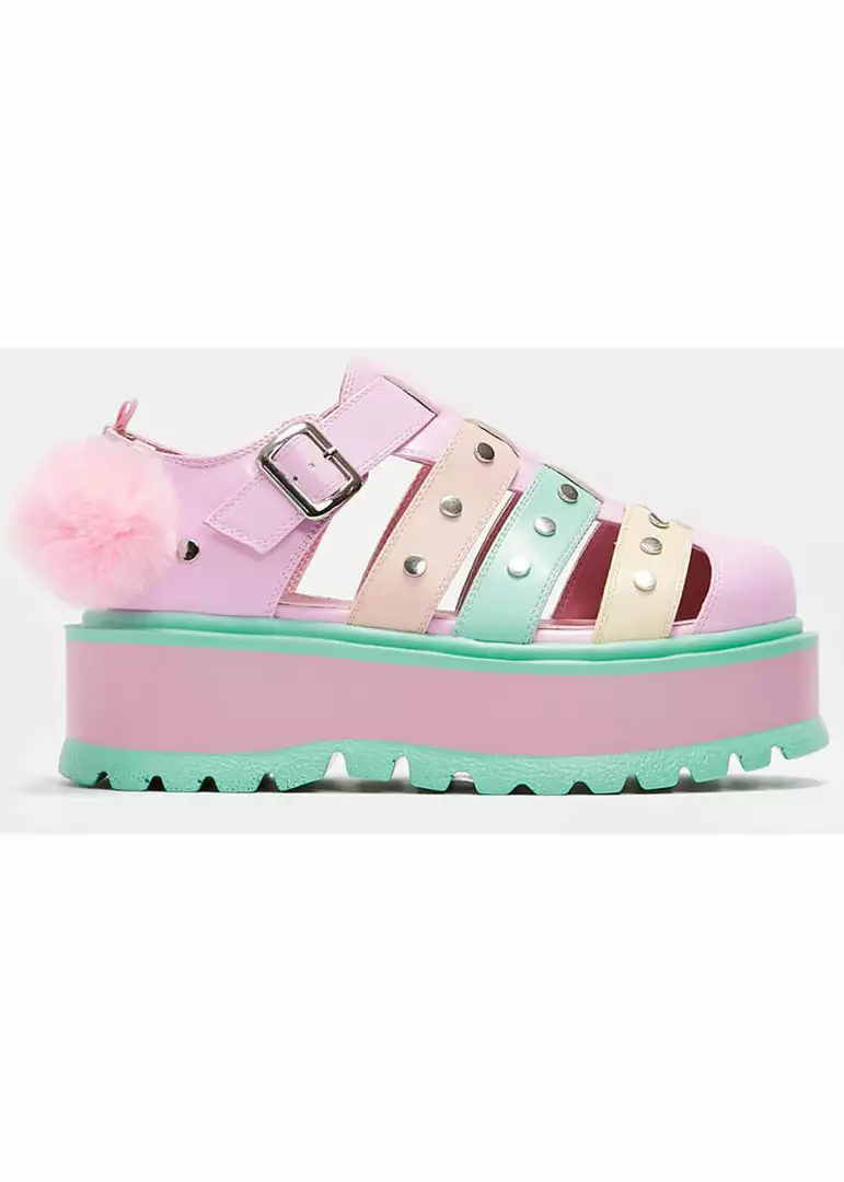 Koi Footwear Nyoka Kawaii Sandals Pastel Rainbow New In 3 Koi Footwear Nyoka Kawaii Sandals Pastel Rainbow New In