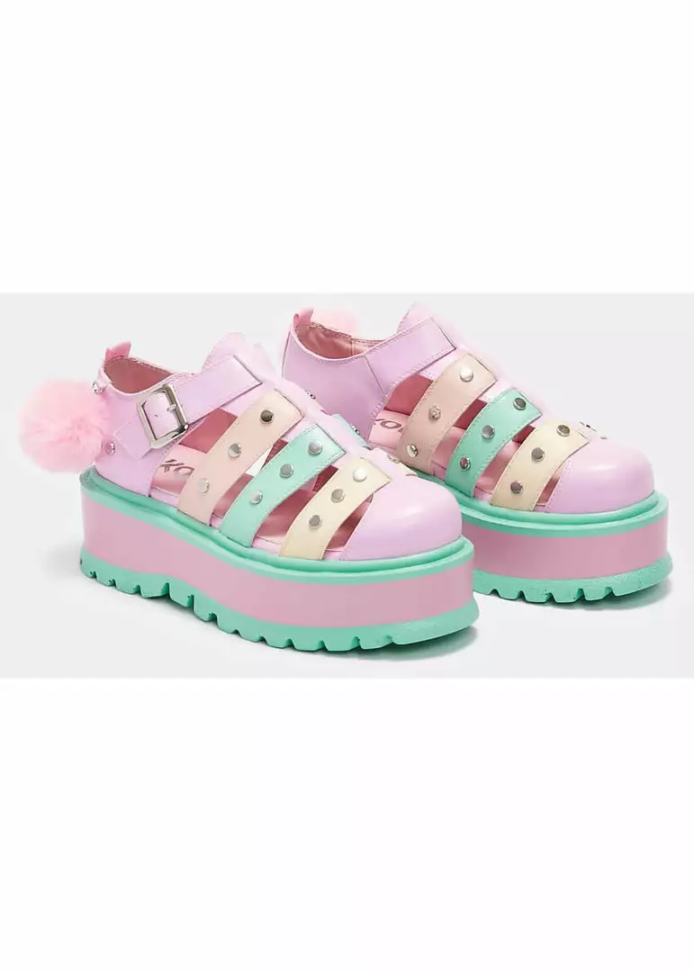 Koi Footwear Nyoka Kawaii Sandals Pastel Rainbow New In 4 Koi Footwear Nyoka Kawaii Sandals Pastel Rainbow New In