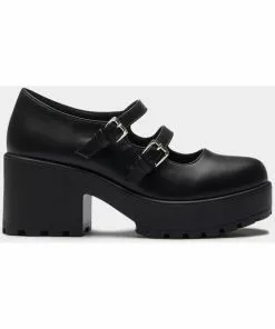 Koi Footwear Mura Platform 60's Heels Black New In