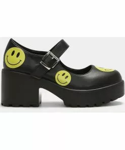 Koi Footwear Smiley Mary Janes Heels Black 11 Koi Footwear Smiley Mary Janes Heels Black
