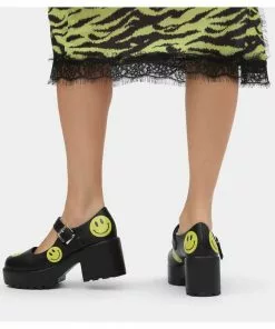 Koi Footwear Smiley Mary Janes Heels Black 12 Koi Footwear Smiley Mary Janes Heels Black