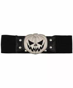 Kreepsville Trick Or Treat Pumpkin Elastic Belt Black New In