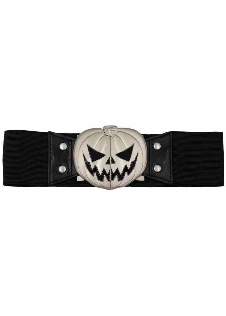 Kreepsville Trick Or Treat Pumpkin Elastic Belt Black New In 3 Kreepsville Trick Or Treat Pumpkin Elastic Belt Black New In