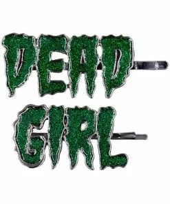 Kreepsville Dead Girl Text Set Haarslides Green New In