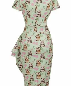Lady Vintage Elsie Cute Panda 50's Pencil Dress New In 8 Lady Vintage Elsie Cute Panda 50's Pencil Dress New In