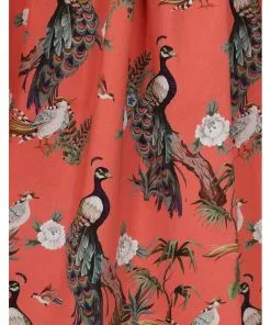 Lady Vintage Dirdle Birds Of A Feather 50's Swing Dress Coral New In 9 Lady Vintage Dirdle Birds Of A Feather 50's Swing Dress Coral New In