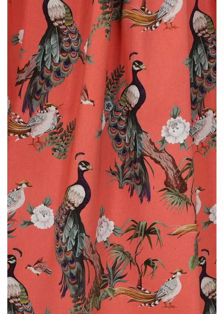 Lady Vintage Dirdle Birds Of A Feather 50's Swing Dress Coral New In 6 Lady Vintage Dirdle Birds Of A Feather 50's Swing Dress Coral New In