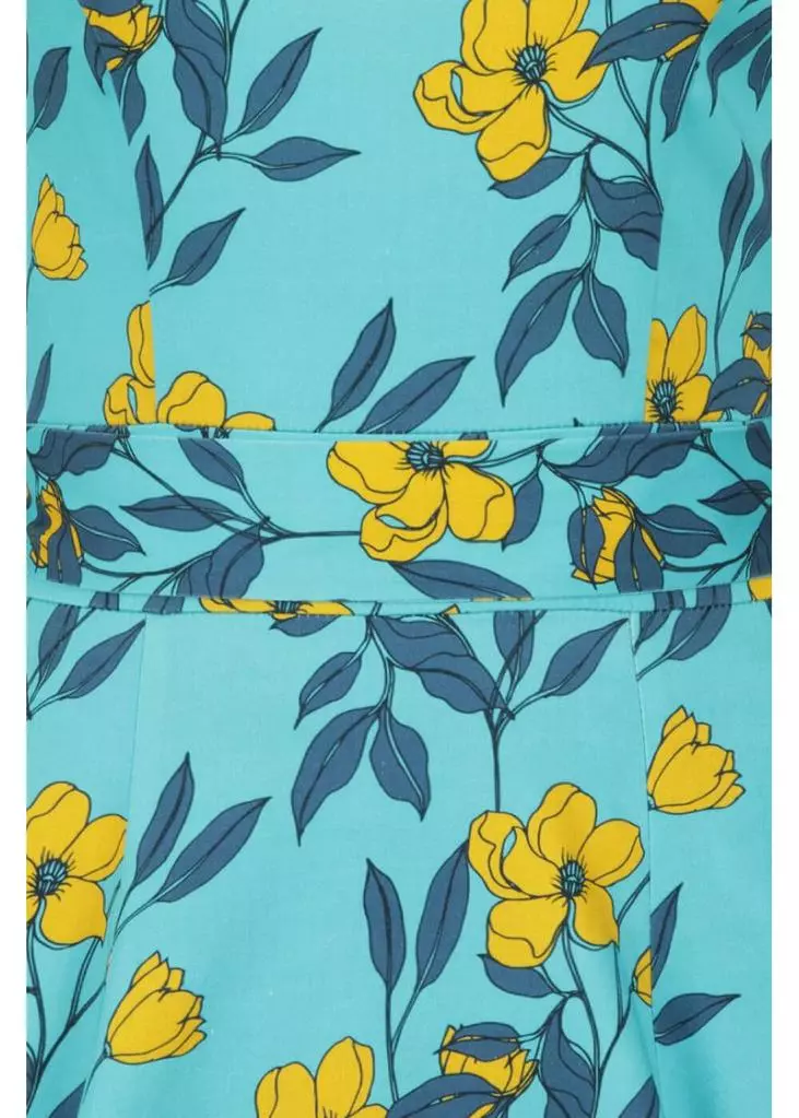 Lady Vintage Charlotte Celestial Beauty 50's Swing Dress Blue 4 Lady Vintage Charlotte Celestial Beauty 50's Swing Dress Blue