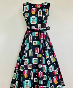 New In Lady Vintage Hepburn Juliet's Window 50's Swing Dress