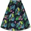 Lady Vintage Love Birds 50's Swing Skirt Black New In