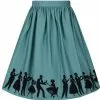 New In Lady Vintage Party 50's Swing Skirt Teal 2 New In Lady Vintage Party 50's Swing Skirt Teal