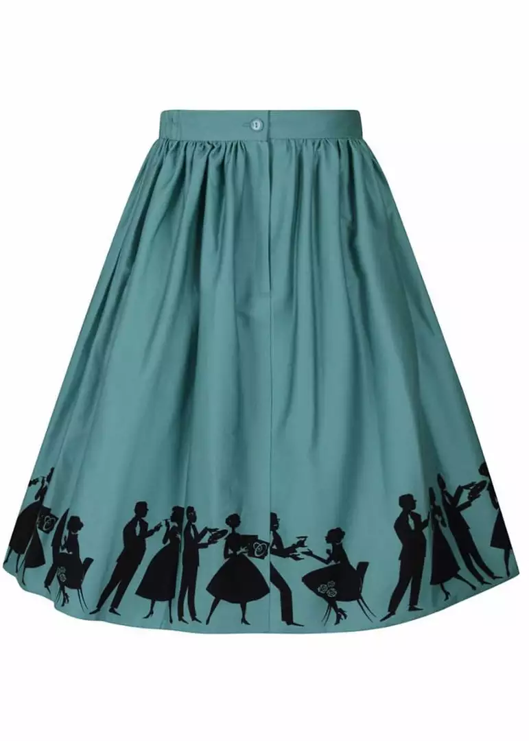 New In Lady Vintage Party 50's Swing Skirt Teal 5 New In Lady Vintage Party 50's Swing Skirt Teal