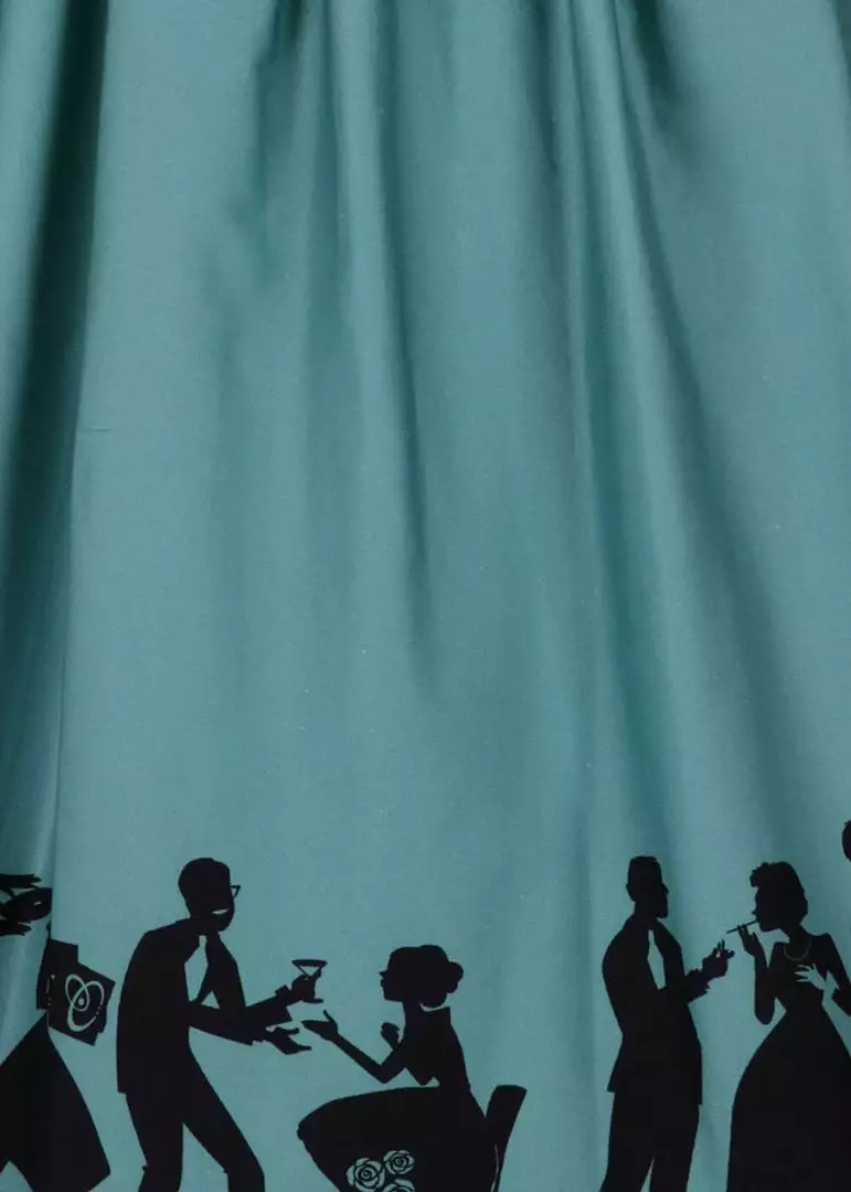 New In Lady Vintage Party 50's Swing Skirt Teal 4 New In Lady Vintage Party 50's Swing Skirt Teal