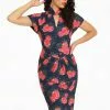 Lindy Bop Emma Camellias 40's Pencil Dress 1 Lindy Bop Emma Camellias 40's Pencil Dress