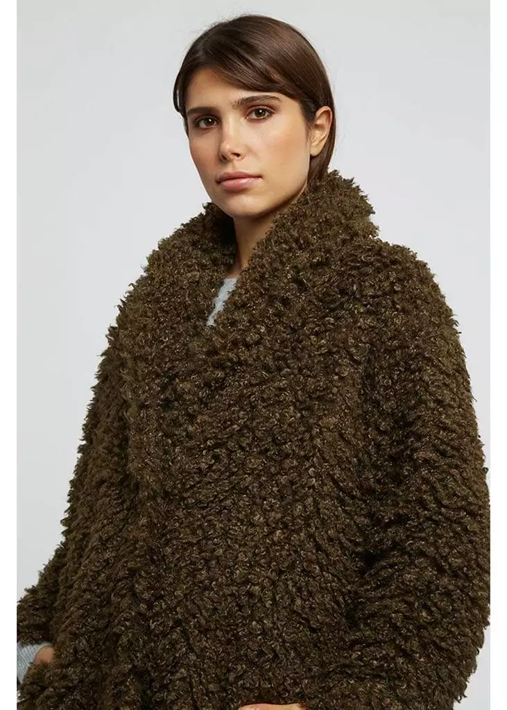 New In Louche Treerise Hair 70's Coat Khaki 4 New In Louche Treerise Hair 70's Coat Khaki