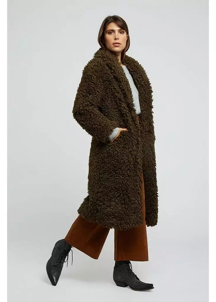 New In Louche Treerise Hair 70's Coat Khaki 3 New In Louche Treerise Hair 70's Coat Khaki