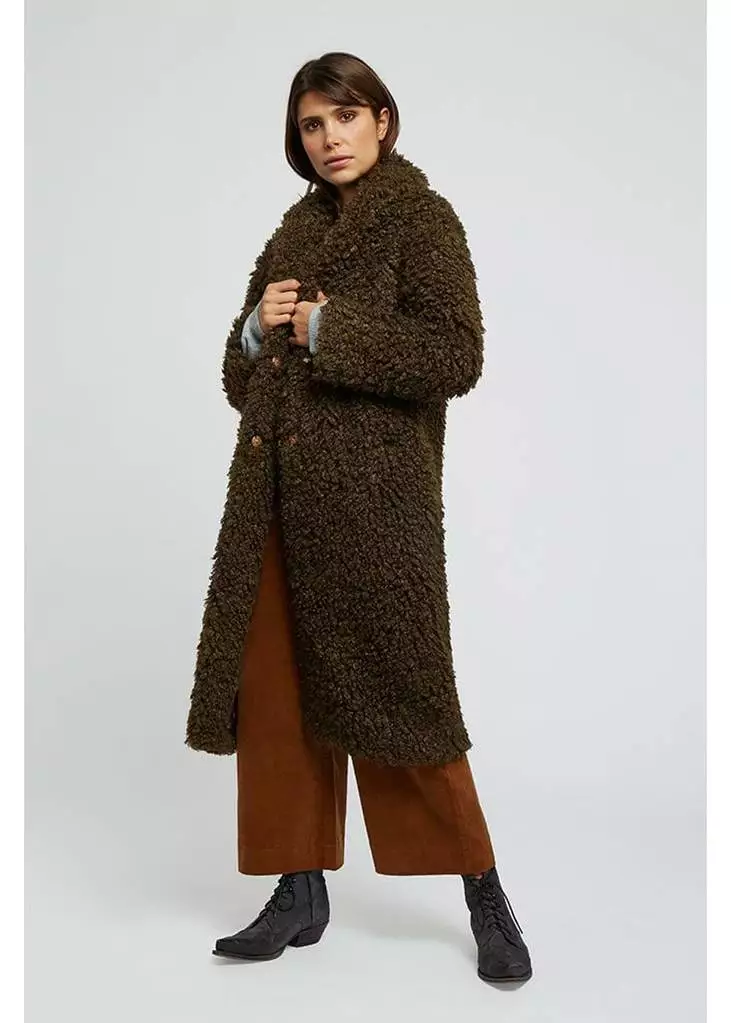 New In Louche Treerise Hair 70's Coat Khaki 6 New In Louche Treerise Hair 70's Coat Khaki