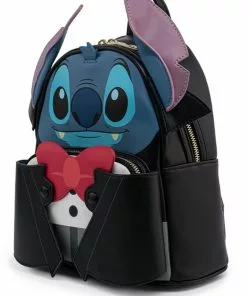 New In Loungefly Disney Lilo & Stitch Vampire Bow Tie Backpack