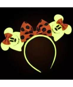 Loungefly Disney Ghost Minnie Glow In The Dark Headband New In