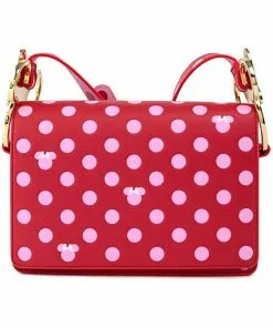 Loungefly Disney Minnie Mouse Polkadot Bow Strap Shoulderbag Pink New In
