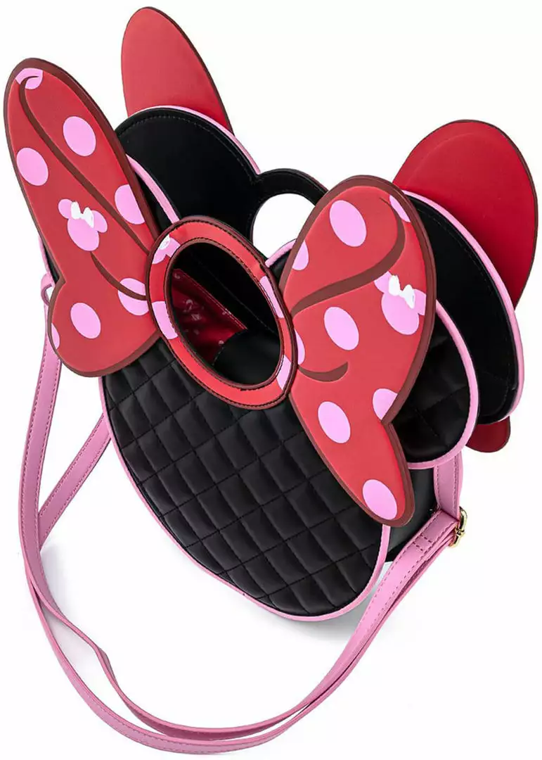 Loungefly Disney Minnie Mouse Polkadot Bow Head Shoulderbag Pink New In 7 Loungefly Disney Minnie Mouse Polkadot Bow Head Shoulderbag Pink New In