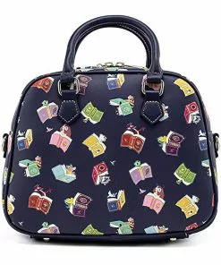 Loungefly Disney Princess Books AOP Crossbody Bag Navy New In