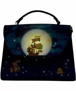 New In Loungefly Disney Little Mermaid Ariel Glow Fireworks Crossbody Bag Blue