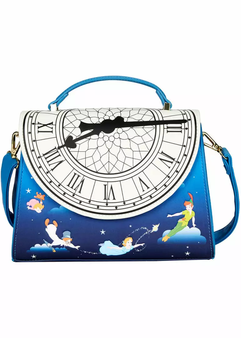 Loungefly Disney Peter Pan Glow Clock Crossbody Bag Blue 3 Loungefly Disney Peter Pan Glow Clock Crossbody Bag Blue